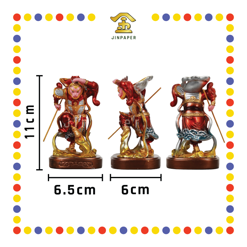 PRAYING STATUE 4寸 金缕彩粉脸【站/坐】圆底齐天大圣