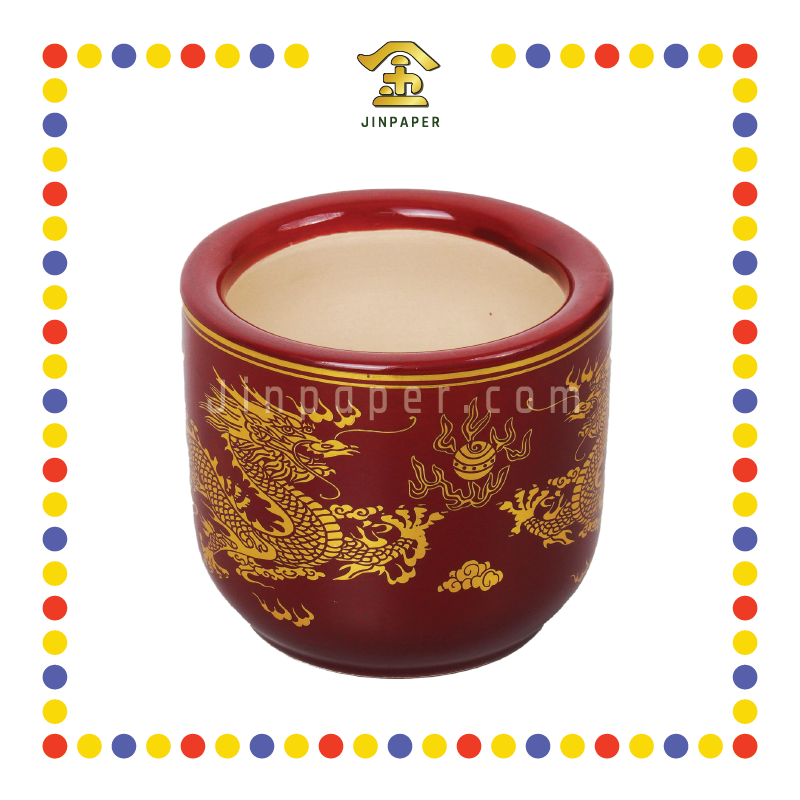 PRAYING CENSER 50号 朱红双龙香炉 (香炉)