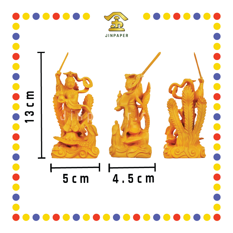 PRAYING STATUE 5寸 木色企九天玄女