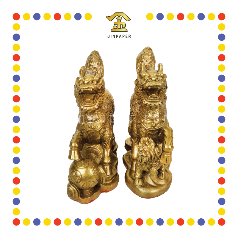 LUCKY GOODS 5寸 大铜麒麟(对)