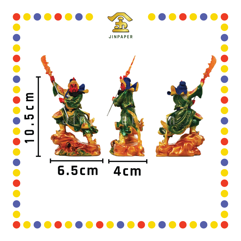 PRAYING STATUE 5寸 彩色站山关公(手举高)