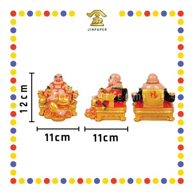 PRAYING STATUE 5寸 彩色龙椅笑佛