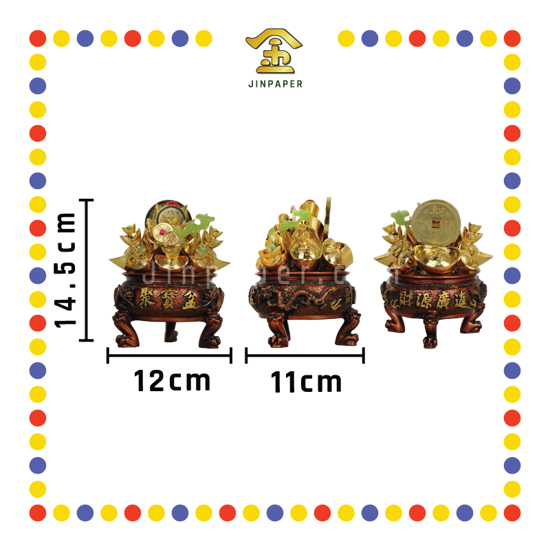 LUCKY GOODS 5寸 红铜色高脚聚宝盆