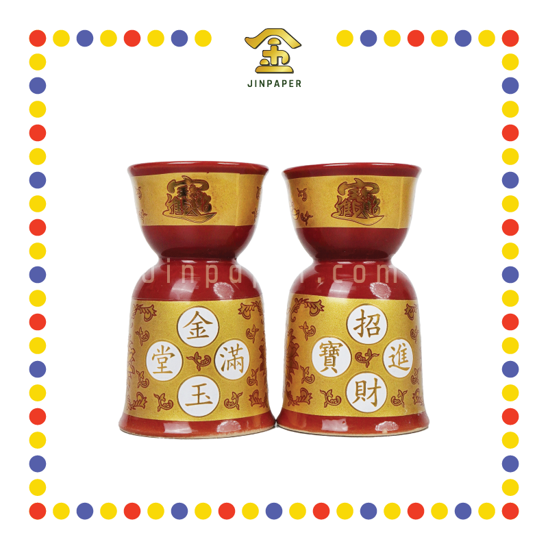 PRAYING CANDLESTICK 5号 朱红描金烛台