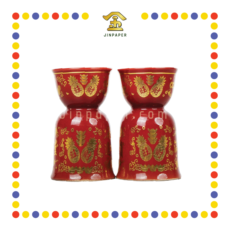 PRAYING CANDLESTICK 5号 朱红金旺旺烛台