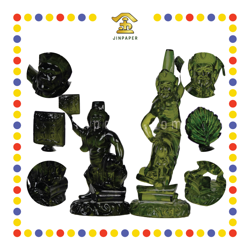 PRAYING STATUE 5寸 仿琉璃踏棺材大二伯爷(对)