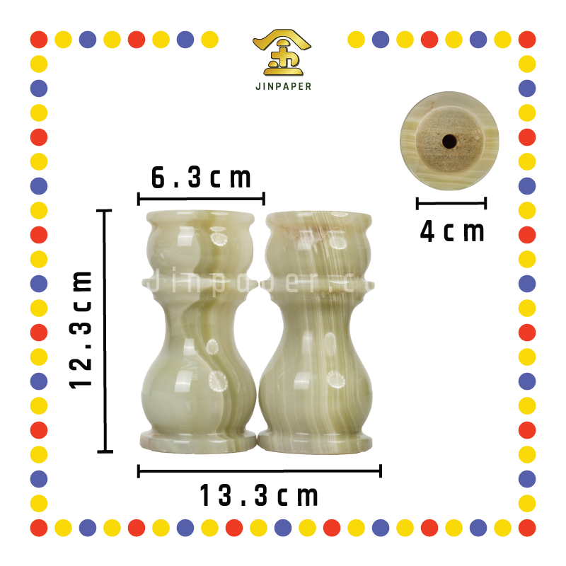 PRAYING CANDLESTICK 5寸 三用青玉石烛台