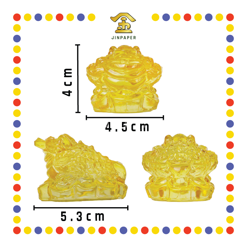 LUCKY GOODS 5cm【黄色/彩色】琉璃金蟾