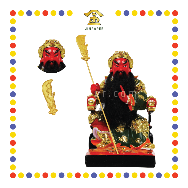 PRAYING STATUE 6寸 坐彩色剑指关帝