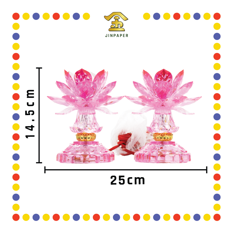 PARYING LAMP 6号 七彩水晶莲花灯【粉紅/透明/黄/紫】