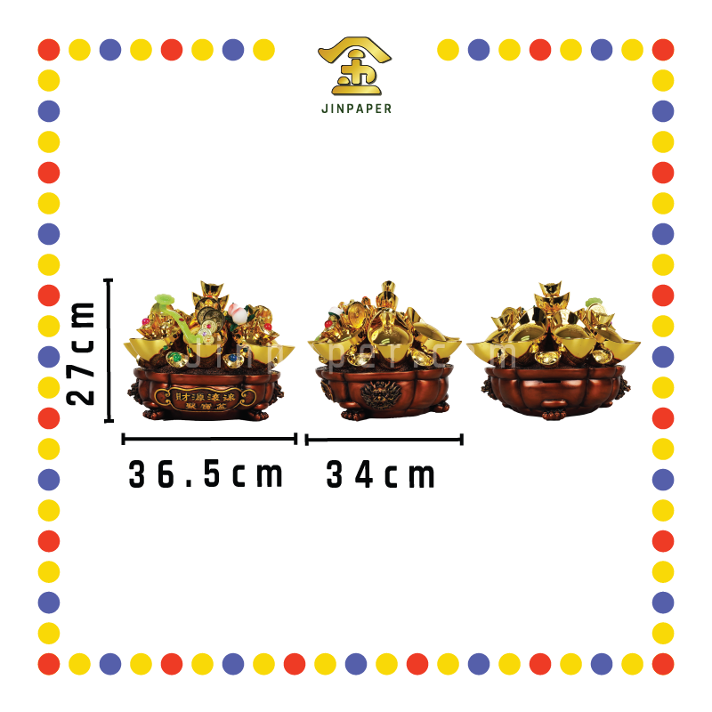 LUCKY GOODS 6寸 红铜色财源滚滚聚宝盆