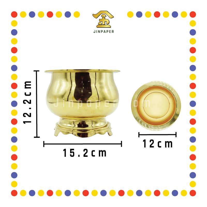 PRAYING CENSER 6寸 铜光身炉 (香炉)