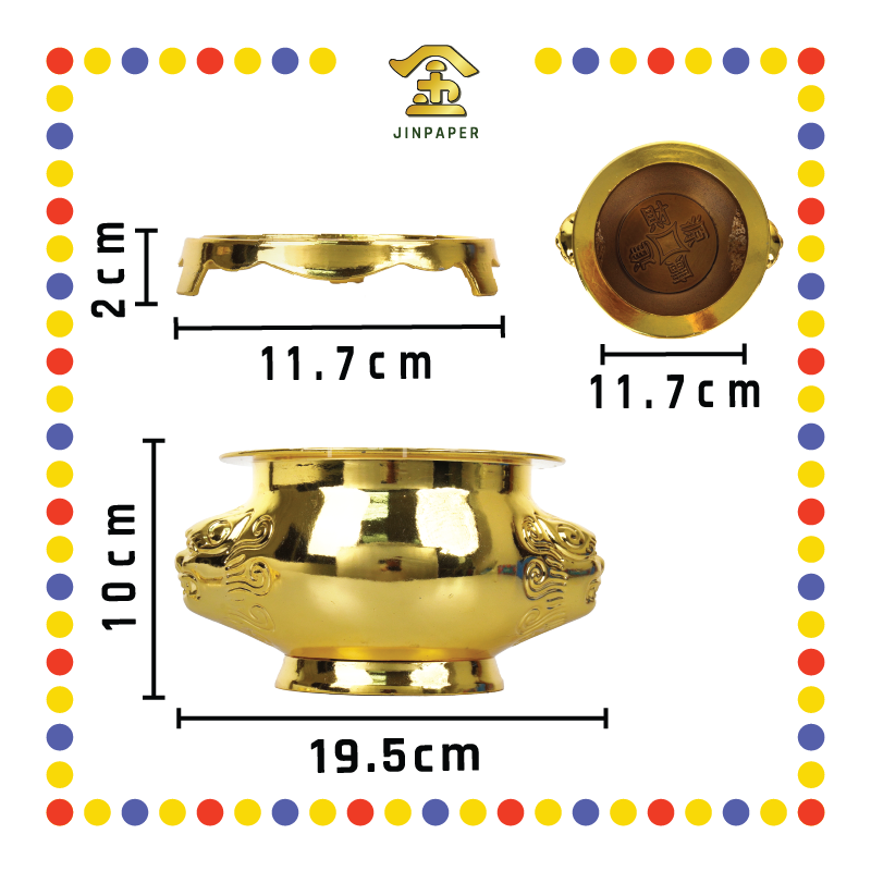 PRAYING CENSER【6寸/7寸/8寸】高级镀金狮头炉