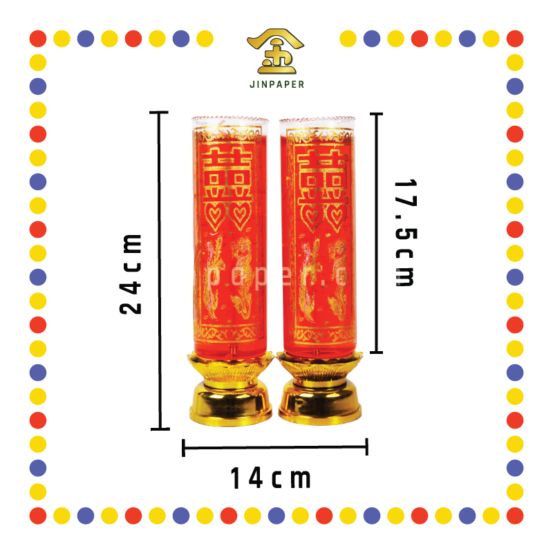 JOSS CANDLE 207 7日(囍)红玻璃水晶斗烛 (蜡烛)