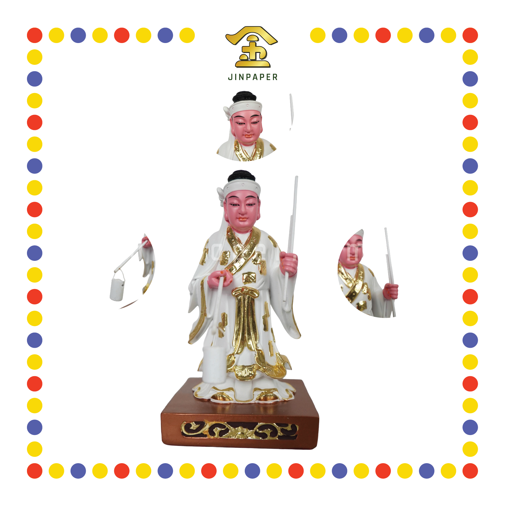 PRAYING STATUE 8" 站树脂敦煌彩孝子爷