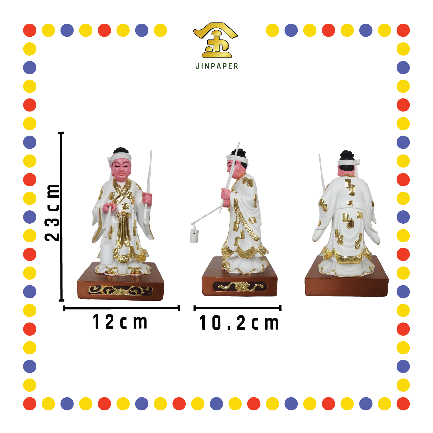 PRAYING STATUE 8" 站树脂敦煌彩孝子爷