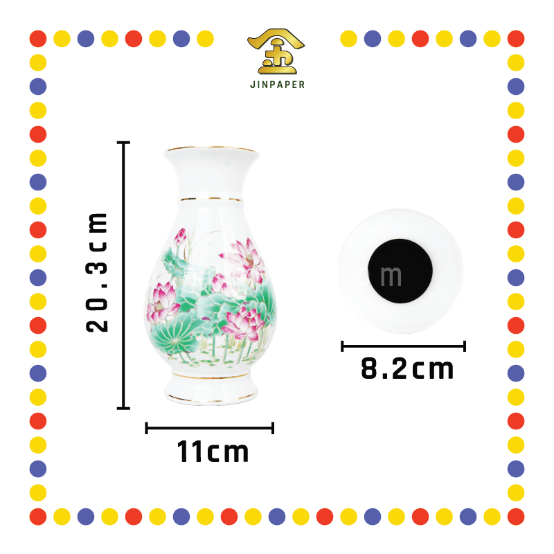 PRAYING CUP 8寸 如意彩荷花瓶