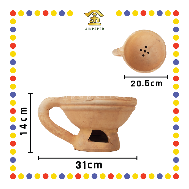 PRAYING CENSER 8寸土庄【单耳/双耳】甘文烟炉 (香炉)