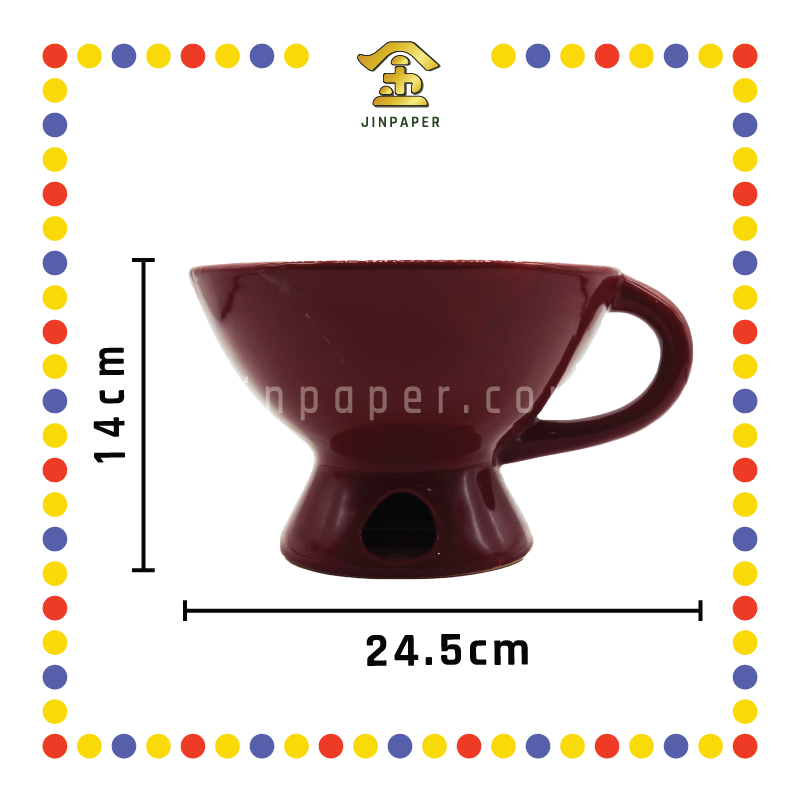 PRAYING CENSER【8寸/6寸】朱红进宝文烟炉 (香炉)