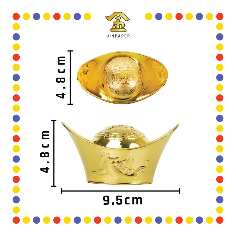 LUCKY GOODS 9.5cm 龙凤金元宝