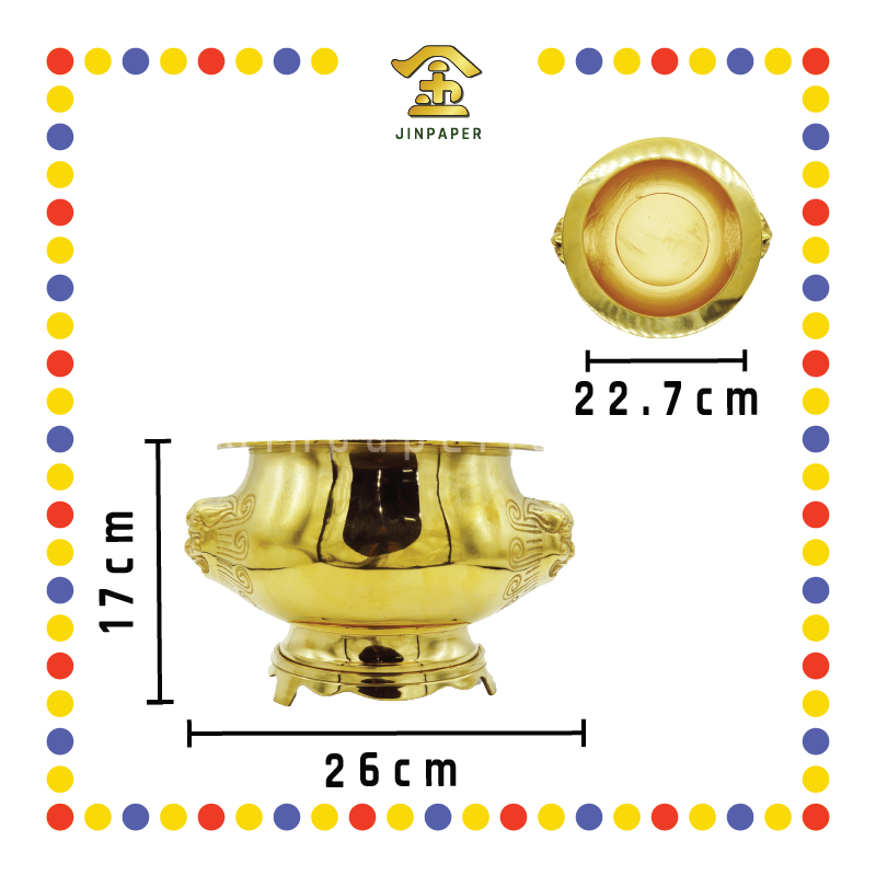 PRAYING CENSER 9寸 铜香炉