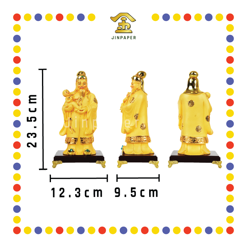 PRAYING STATUE 9寸 沙金三星(含木底座)