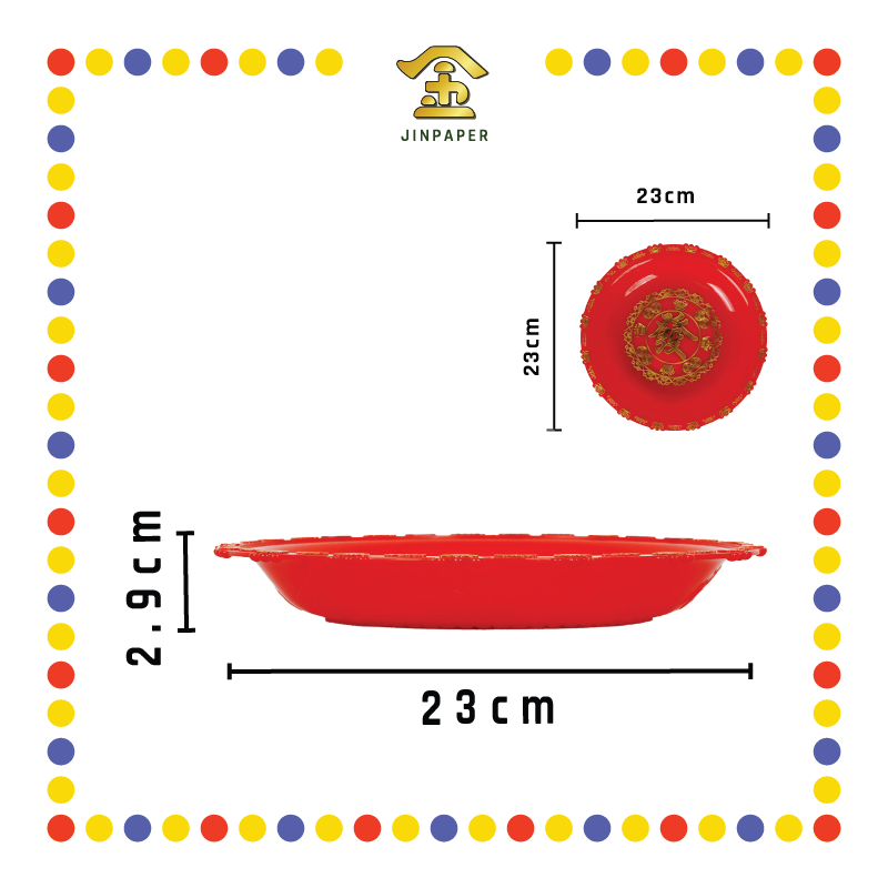 PRAYING PLATE【9寸/10寸/12寸】元宝铜钱发财碟