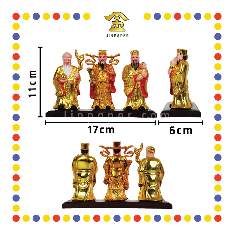 PRAYING STATUE 9cm 镀金福禄寿(套)