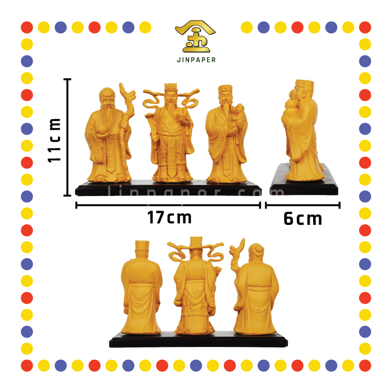 PRAYING STATUE 9cm 木色福禄寿(套)