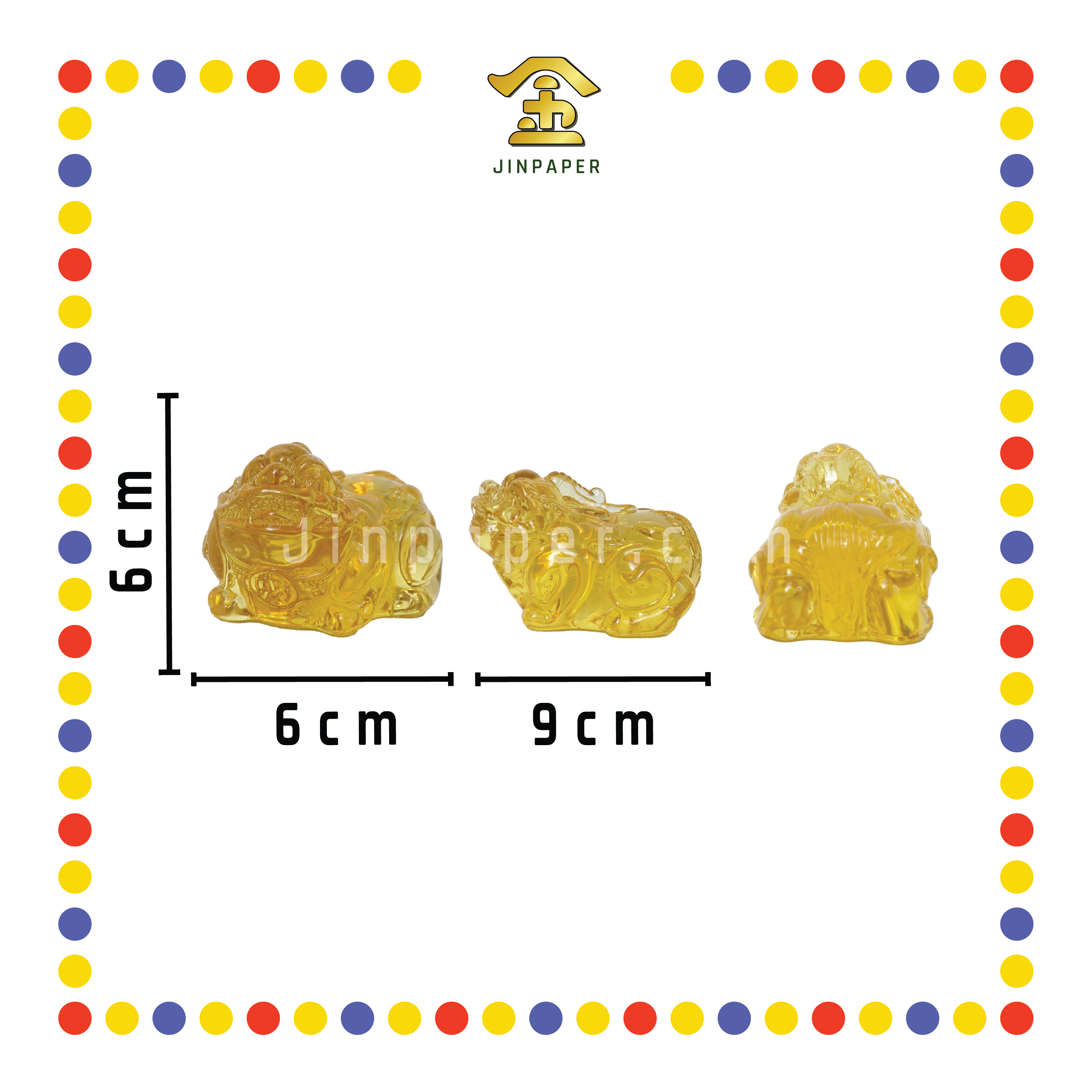 LUCKY GOODS 9cm 水晶小貔貅(对)【黄色/彩色】