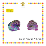 LUCKY GOODS 9cm 水晶小貔貅(对)【黄色/彩色】