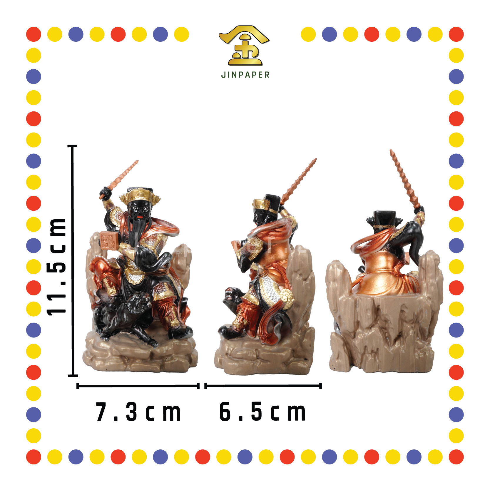 PRAYING STATUE 4寸 金缕彩坐山武财神