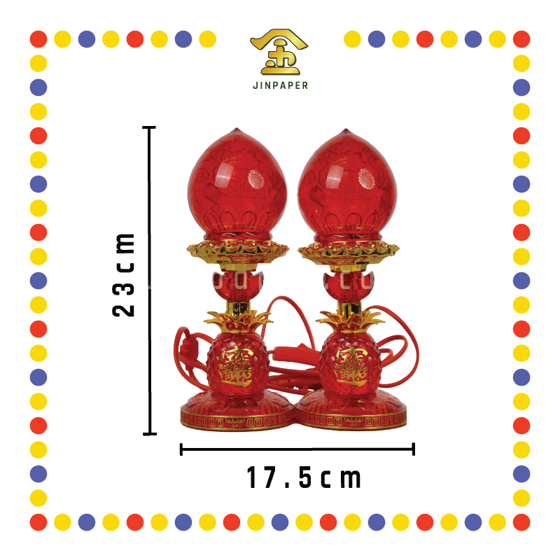 PRAYING LAMP【21.0cm/23.5cm/26.0cm】【08#/22#/23#】LED水晶旺来波灯(红)