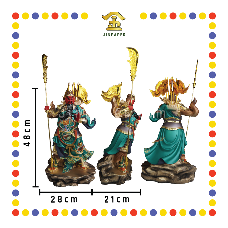 PRAYING STATUE 19" 树脂素彩26站川拖宝立刀关公