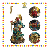 PRAYING STATUE 19" 树脂素彩玉龙拖宝关公