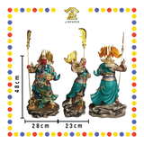 PRAYING STATUE 19" 树脂素彩玉龙拖宝关公