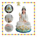 PRAYING STATUE 16" 实心白衣彩祥福观音