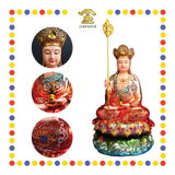 PRAYING STATUE 12" 树脂珍珠彩水浪地藏王