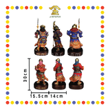 PRAYING STATUE 12" 树脂手工古彩关平周仓