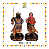 PRAYING STATUE 12" 树脂手工古彩关平周仓
