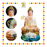 PRAYING STATUE 19" 仿汉白玉咖哑新水浪观音
