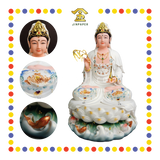 PRAYING STATUE 16" 仿汉白玉白哑25水浪观音