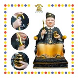 PRAYING STATUE 15" 陶瓷黑衣帽剑拐元宝拿督公