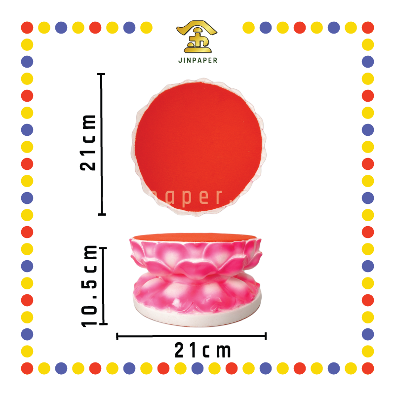 STATUE STAND 8x8x4 莲花座【红/金箔】