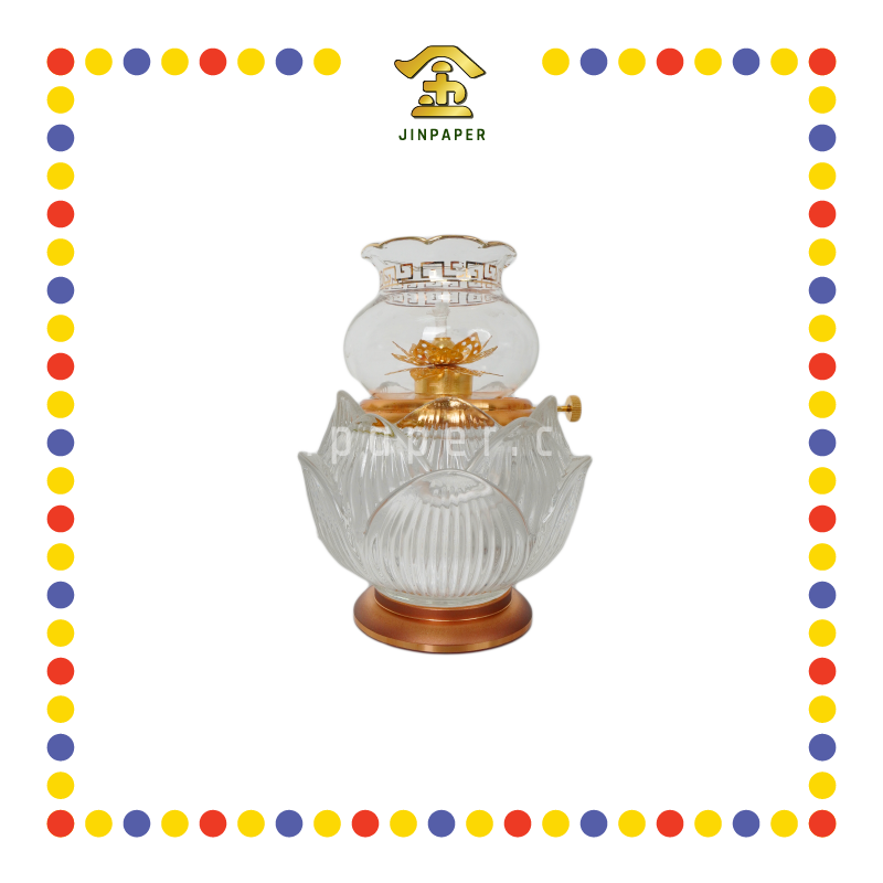 OIL LAMP 清光水晶莲花油灯