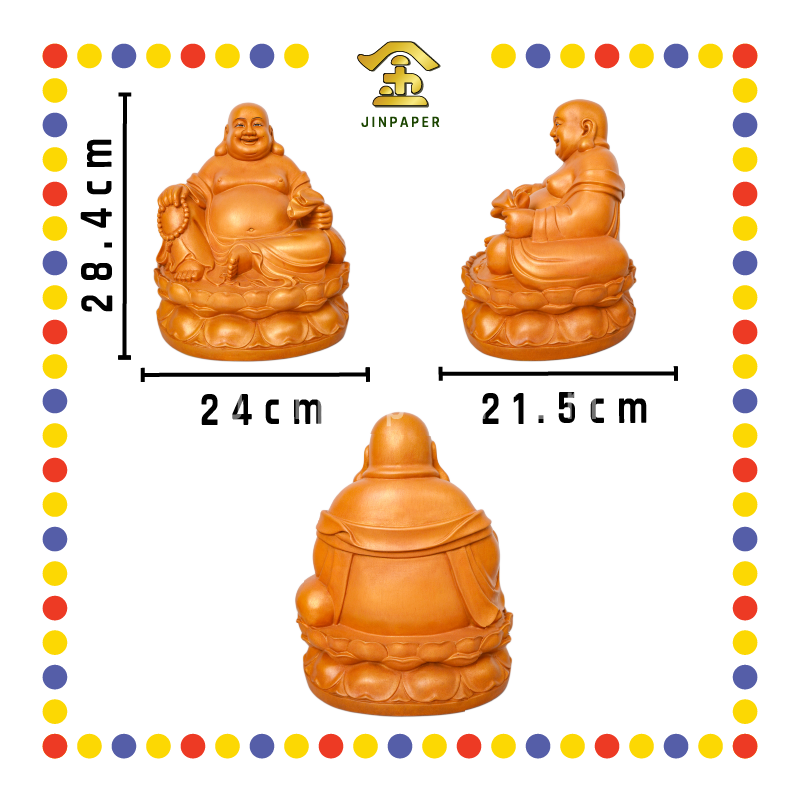 PRAYING STATUE 11寸 木色弥勒佛