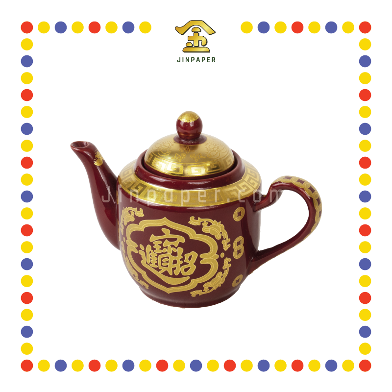 PRAYING TEAPOT 中号朱红如意宝钱茶壶