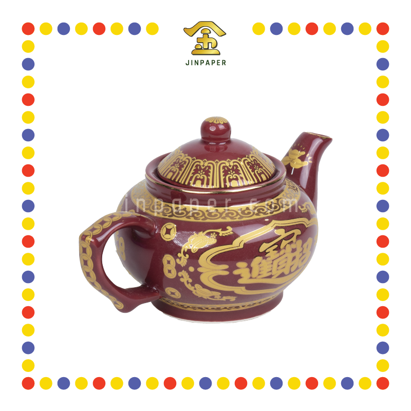 PRAYING TEAPOT 朱红 特大号招财茶壶