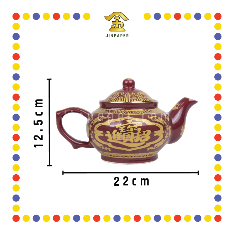 PRAYING TEAPOT 朱红 特大号招财茶壶