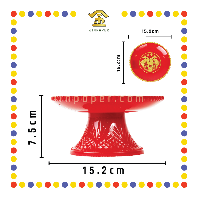 PRAYING PLATE【6寸/7寸/8寸】年年有余高脚发财碟